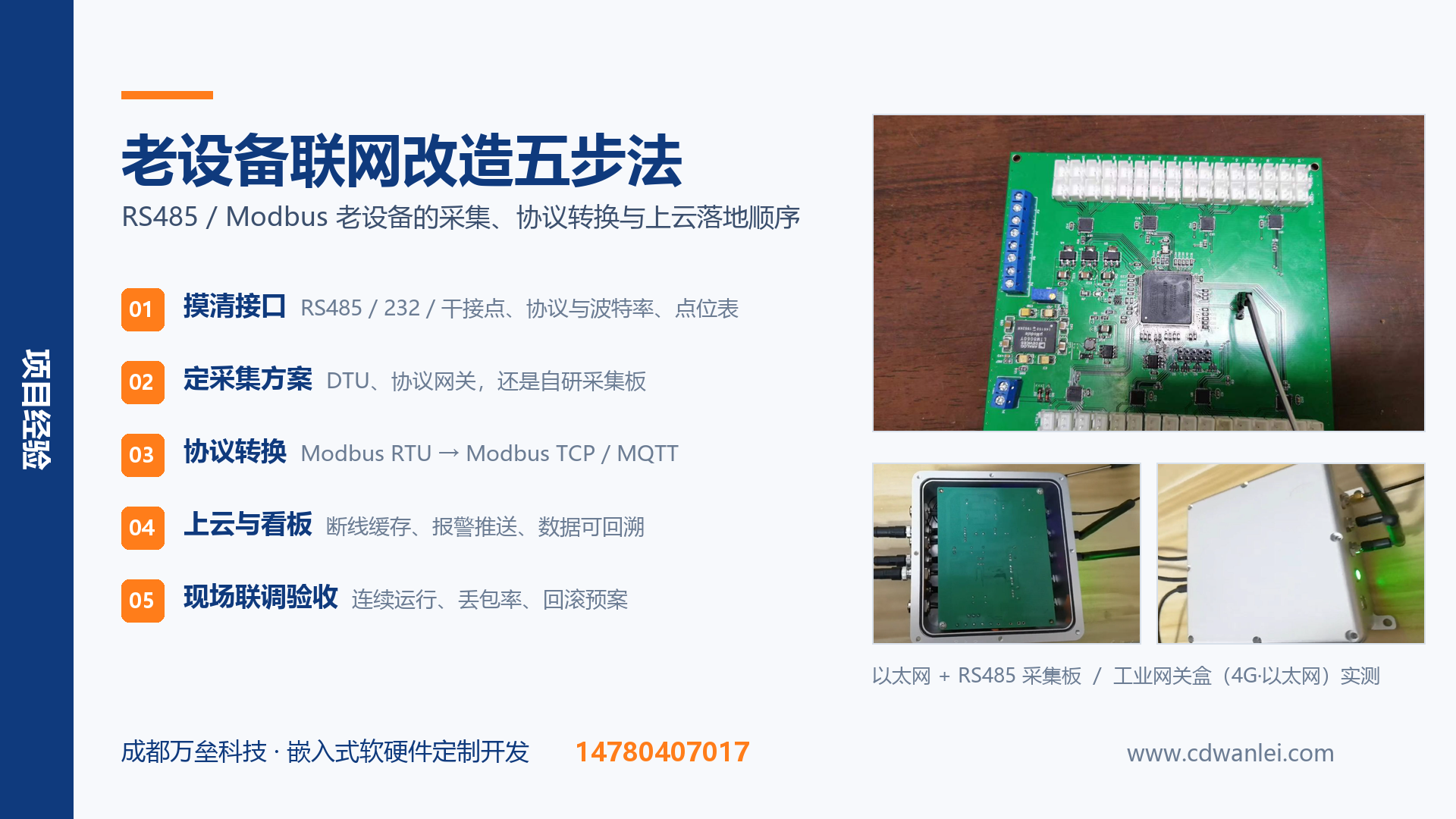 成都工业设备联网改造怎么选服务商:老设备 RS485/Modbus 采集改造的五步落地顺序